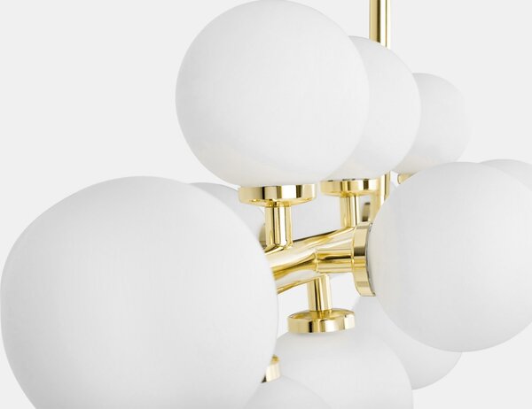 LAMPA WISZĄCA SUFITOWA NOWOCZESNA ZŁOTO KLASYCZNE BIAŁE KULE PETRICA 16