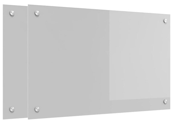 Panel kuchenny 2 pcs Jasnoszary 80 x 50 cm szkło hartowane
