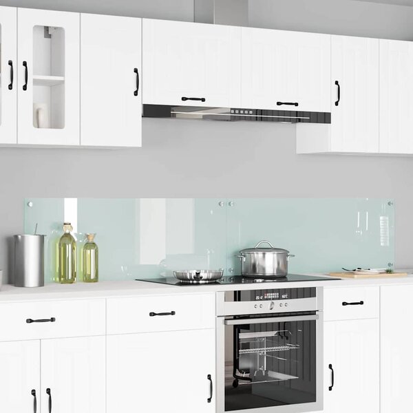 Panel kuchenny 2 pcs Biały 110 x 40 cm szkło hartowane
