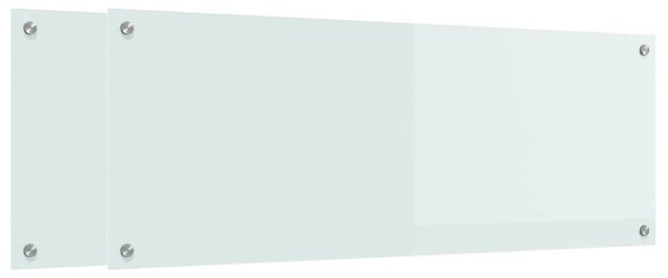 Panel kuchenny 2 pcs Biały 110 x 40 cm szkło hartowane