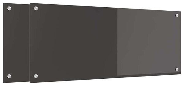 Panel kuchenny 2 pcs Ciemnoszary 100 x 40 cm szkło hartowane