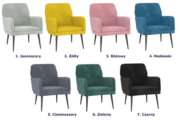 Czarny tapicerowany welurem fotel D2-A72