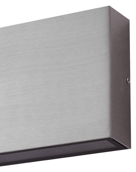 Lindby kinkiet zewnętrzny LED Jarte, srebrny, metal, 17 cm, IP54 Jarte, chromowy / srebrny, aluminium, nowoczesny