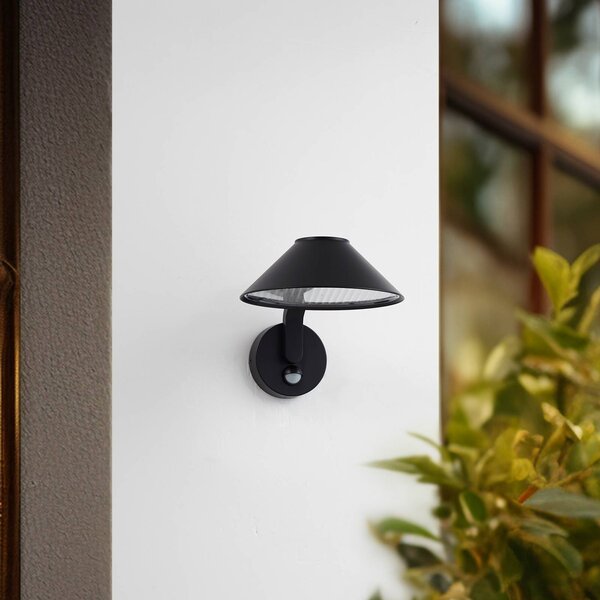 Lampa zewnętrzna z czujnikiem ruchu Capelo Lindby, czarny, aluminium, nowoczesny