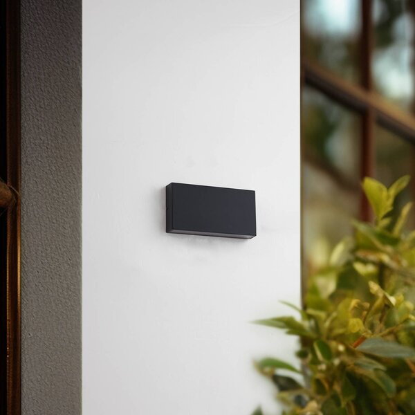 Lindby kinkiet zewnętrzny LED Jarte, czarny, metal, 17 cm, IP54 Jarte, czarny, aluminium, nowoczesny