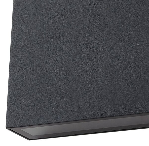 Lindby kinkiet zewnętrzny LED Jarte, czarny, metal, 17 cm, IP54 Jarte, czarny, aluminium, nowoczesny