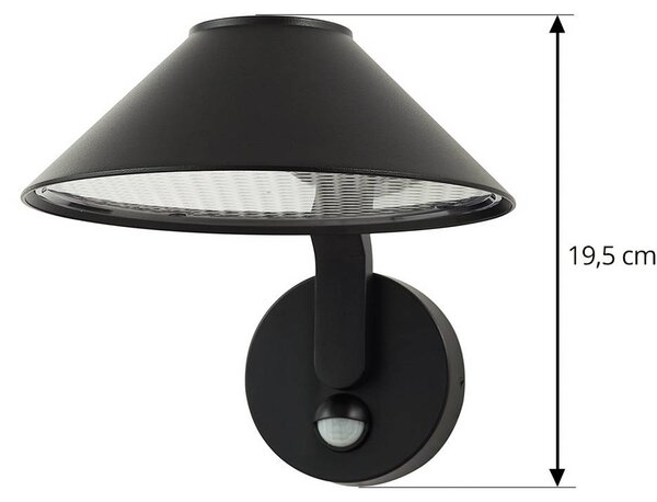 Lampa zewnętrzna z czujnikiem ruchu Capelo Lindby, czarny, aluminium, nowoczesny