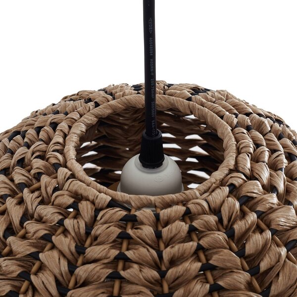 Lindby Zewnętrzna lampa wisząca Taryn, brązowa, tworzywo sztuczne, IP44 35 cm Taryn Lindby, możliwość ściemniania, jasne drewno, tworzywo sztuczne, dworkowy / rustykalny