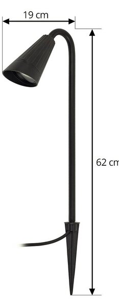 Lindby Lampa z grotem ziemnym Sorvete, czarna, metalowa, wysokość 62 cm Sorvete Lindby, możliwość ściemniania, czarny, aluminium, nowoczesny