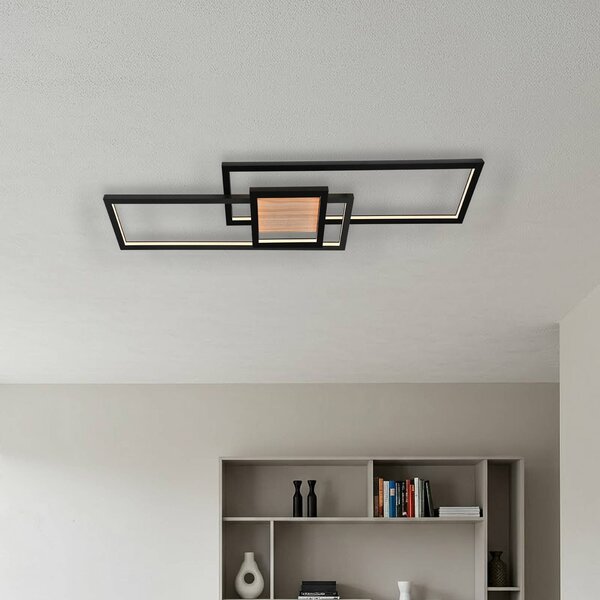 Lampa sufitowa LED Emiljan Lindby, możliwość ściemniania, czarny, salon / jadalnia, metal, nowoczesny