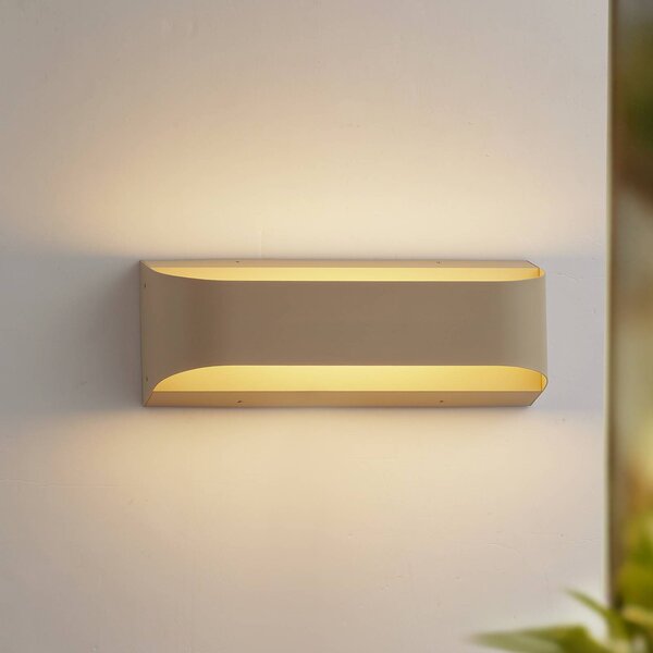 Kinkiet zewnętrzny LED Lenore Lindby, kremowy / amber, aluminium, nowoczesny