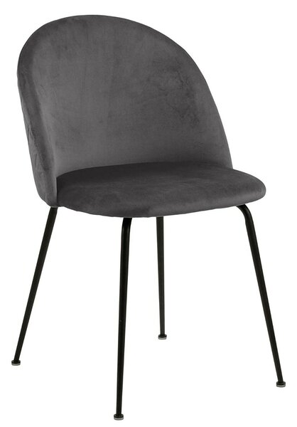 Welurowe krzesło szare - Evenne