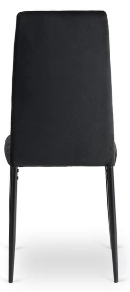 Zestaw Stół Rozkładany SKUBI 120-160 cm Dąb Craft/Czarny i 4 Krzesła NARIS Czarne Welurowe