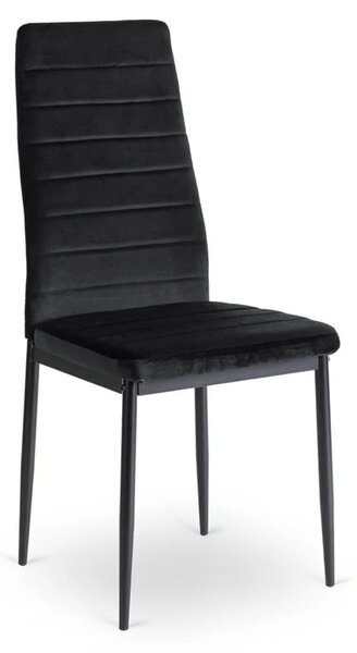 Zestaw Stół Rozkładany SKUBI 120-160 cm Dąb Craft/Czarny i 4 Krzesła NARIS Czarne Welurowe