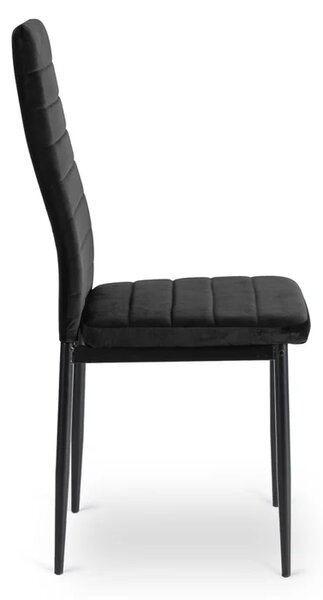 Zestaw Stół Rozkładany SKUBI 120-160 cm Dąb Craft/Czarny i 4 Krzesła NARIS Czarne Welurowe