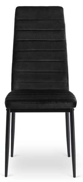 Zestaw Stół Rozkładany SKUBI 120-160 cm Dąb Craft/Czarny i 4 Krzesła NARIS Czarne Welurowe