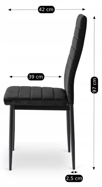 Zestaw Stół Rozkładany SKUBI 120-160 cm Dąb Craft/Czarny i 4 Krzesła NARIS Czarne Welurowe
