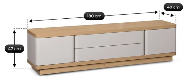 Szafka RTV TIERRA 180 cm Kaszmir/Dąb Japandi