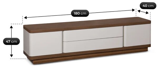 Szafka RTV TIERRA 180 cm Kaszmir/Orzech Japandi
