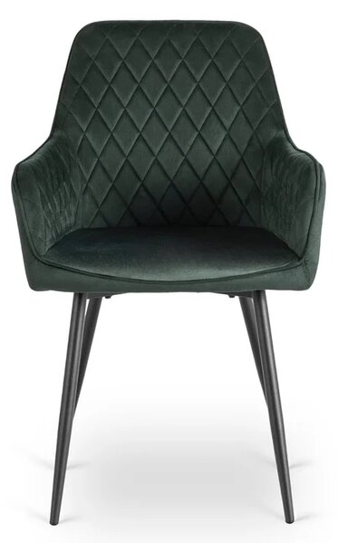 Krzesło Tapicerowane do Jadalni BRESSO Zielone Welurowe Skandynawskie