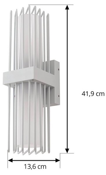 Kinkiet zewnętrzny Chandan Lucande, możliwość ściemniania, biały / opal, aluminium, nowoczesny
