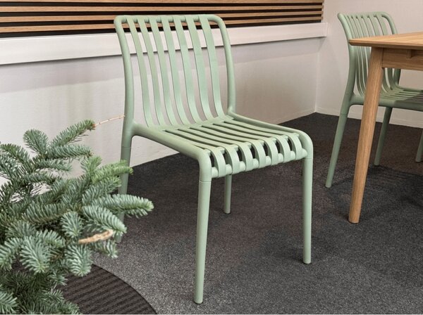 Zestaw ogrodowy TREGO ISLAND - 4 krzesła i okrągły stół ø 90 cm, zielony
