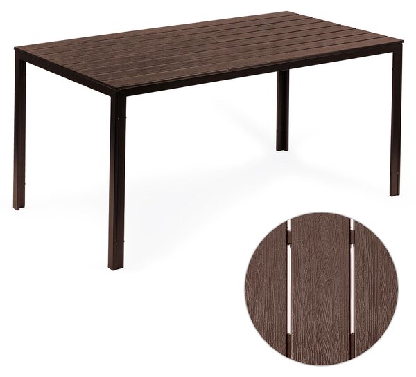 Stół ogrodowy 6-osobowy 156x78 cm polywood meble na taras brązowy MultiGarden