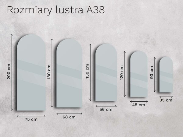 Nietypowe LED lustro do łazienki z oświetleniem A38 35×93