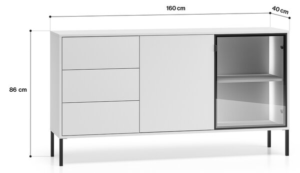 Komoda Harmona 160 cm z szufladami i oświetleniem - kaszmir