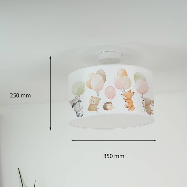 Lampa sufitowa Freddy Duolla, możliwość ściemniania, multikolor, pokój dziecięcy, tkanina / materiał / jedwab