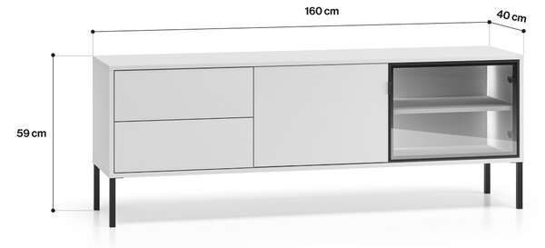 Szafka RTV Harmona 160 cm z szufladami i oświetleniem - kaszmir