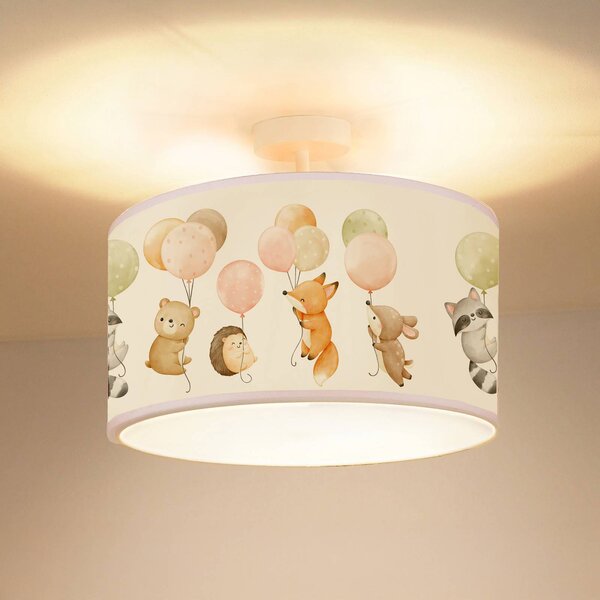 Lampa sufitowa Freddy Duolla, możliwość ściemniania, multikolor, pokój dziecięcy, tkanina / materiał / jedwab
