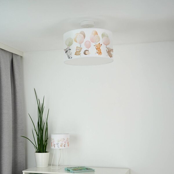 Lampa sufitowa Freddy Duolla, możliwość ściemniania, multikolor, pokój dziecięcy, tkanina / materiał / jedwab