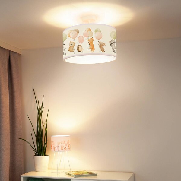 Lampa sufitowa Freddy Duolla, możliwość ściemniania, multikolor, pokój dziecięcy, tkanina / materiał / jedwab