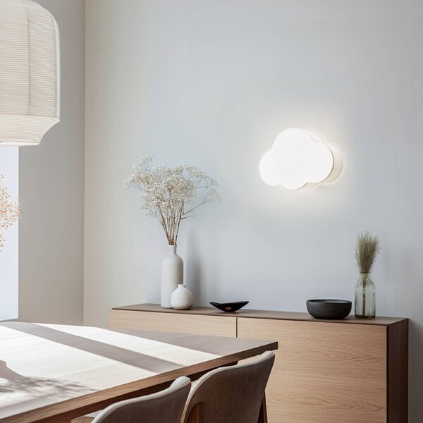 Kinkiet dziecięcy Cloud TK Lighting, możliwość ściemniania, kremowy / amber, pokój dziecięcy, tkanina / materiał / jedwab, młodzieżowy