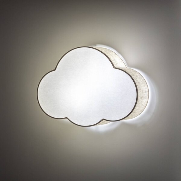Kinkiet dziecięcy Cloud TK Lighting, możliwość ściemniania, kremowy / amber, pokój dziecięcy, tkanina / materiał / jedwab, młodzieżowy