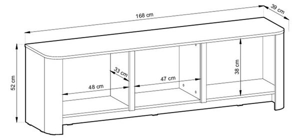 Szafka RTV Sorrenti 168 cm - kaszmir / złoty