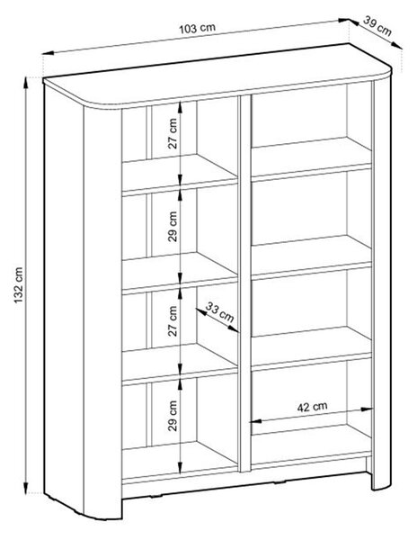 Komoda wysoka Sorrenti 103 cm - dąb vicenza