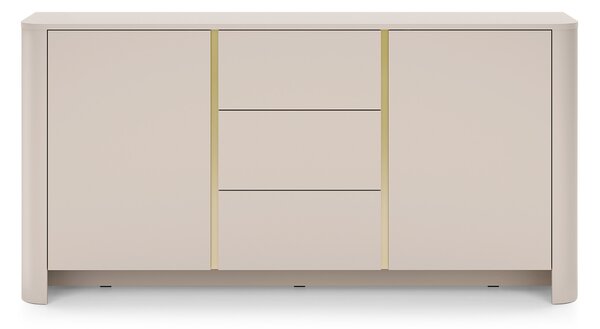 Komoda Sorrenti 168 cm z szufladami - kaszmir / złoty