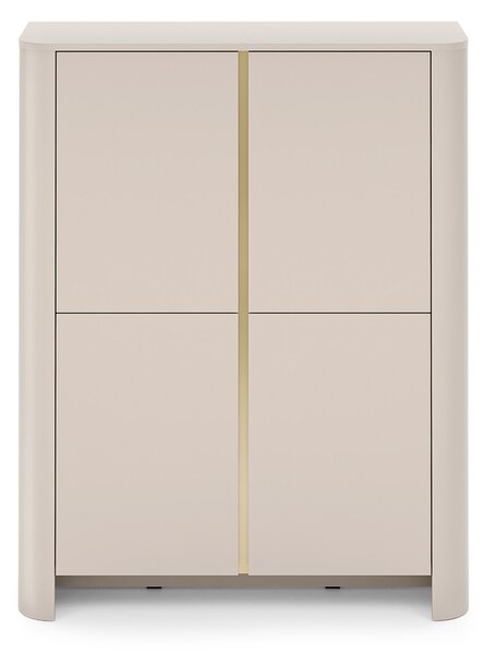 Komoda wysoka Sorrenti 103 cm - kaszmir / złoty