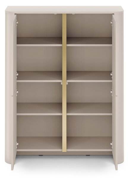 Komoda wysoka Sorrenti 103 cm - kaszmir / złoty