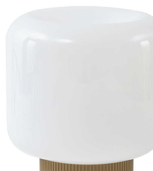 Lampa stołowa LED Katrin Palme Lucande, możliwość ściemniania, kremowy / amber, salon / jadalnia, szkło, nowoczesny