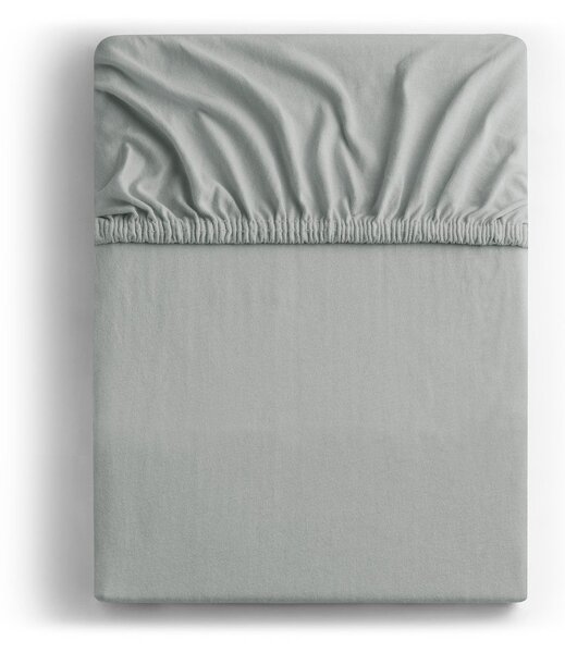 Jasnoszare dżersejowe prześcieradło z gumką 140x200 cm Amber – Restilo