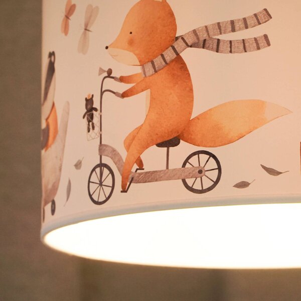 Lampa sufitowa Ferdi Kids Duolla, możliwość ściemniania, biały / opal, pokój dziecięcy, tkanina / materiał / jedwab
