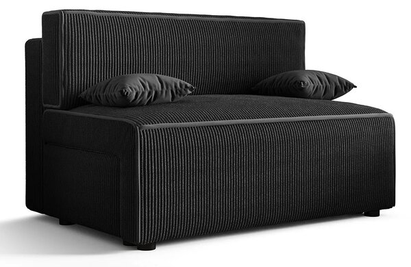 Czarna tapicerowana sofa z funkcją spania E3-B38