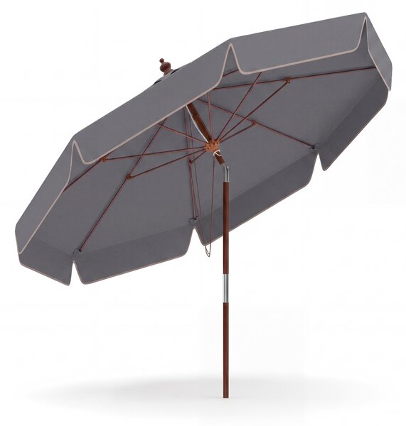 Parasol 300 cm, parasol ogrodowy drewniany, dwustronny, parasol balkonowy zapewniający ochronę przed słońcem, bez stojaka, parasol okrągły (szary)