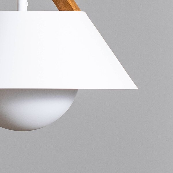 Lampa wisząca Funda Luminex, możliwość ściemniania, biały / opal, salon / jadalnia, metal, nowoczesny