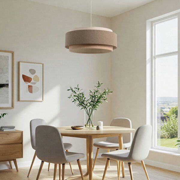 Lampa wisząca Boho Elegant Maco Design, możliwość ściemniania, brązowy / rdzawy, salon / jadalnia, tkanina / materiał / jedwab