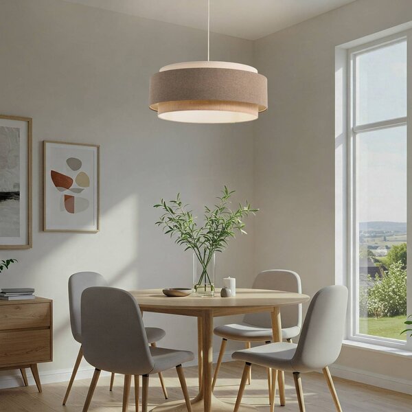 Lampa wisząca Boho Elegant Maco Design, możliwość ściemniania, brązowy / rdzawy, salon / jadalnia, tkanina / materiał / jedwab