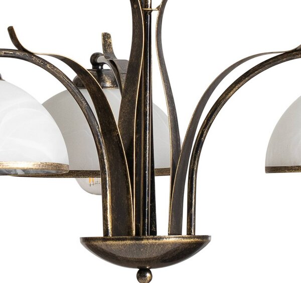 Żyrandol Korfu Luminex, możliwość ściemniania, mosiężny / złoty, salon / jadalnia, metal, antyczny